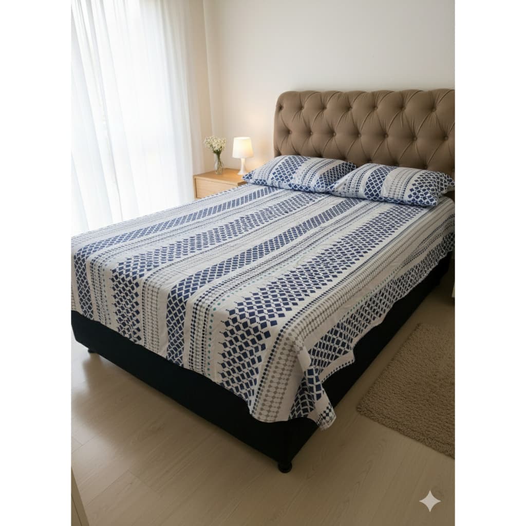 Jogo Lençol Casal Corttex 150 Fios 4 Peças Macio E Toque Suave Azul