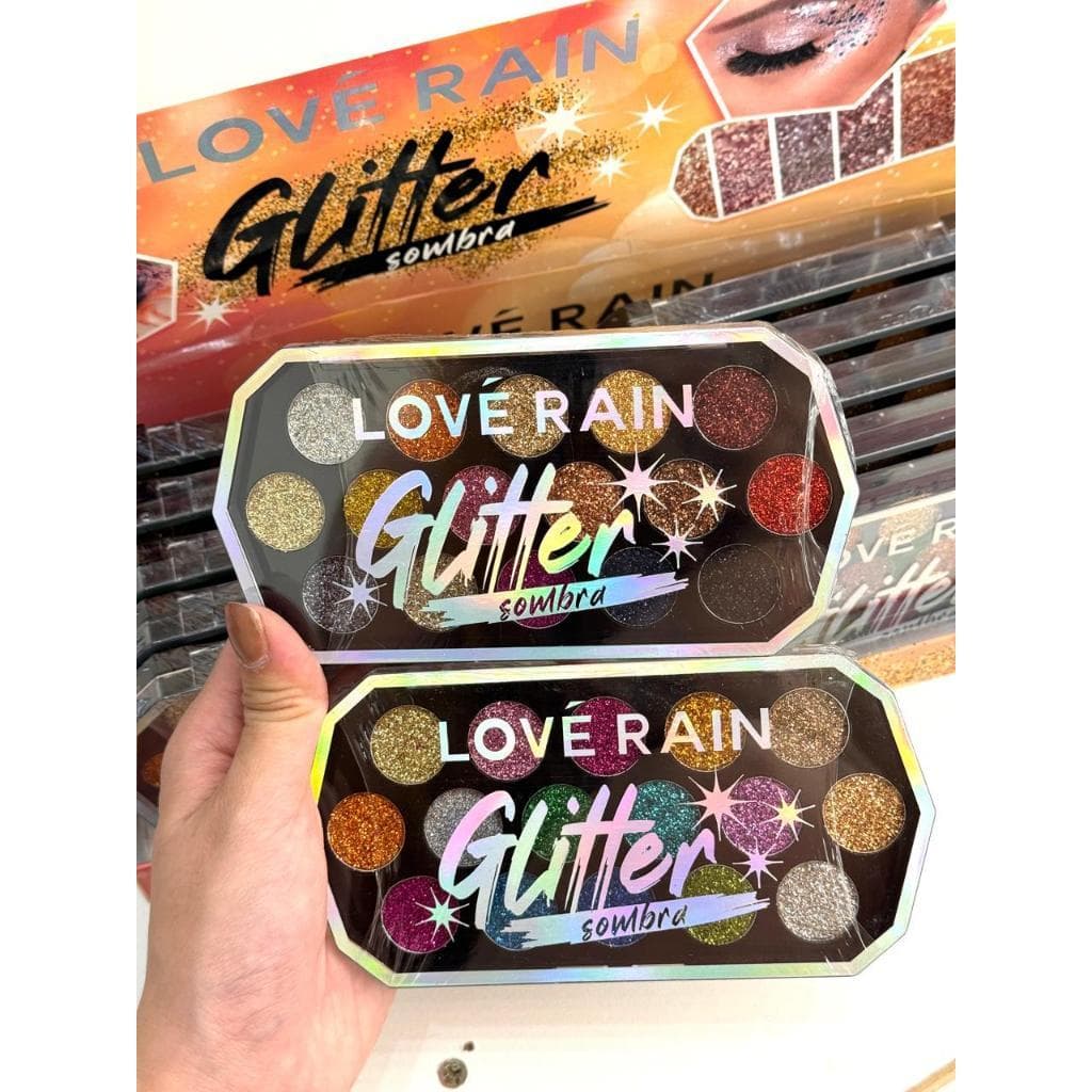 Paleta de Sombra Glitter 16 Cores Lové Rain