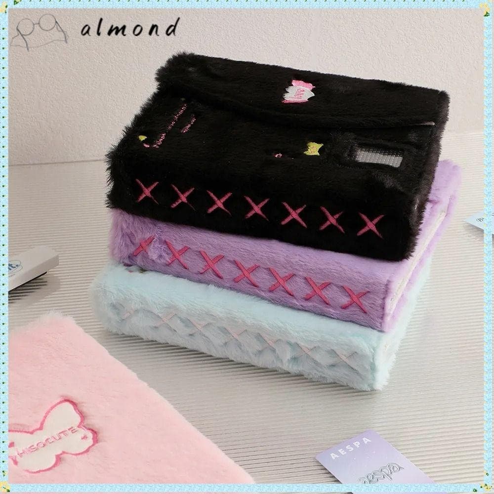 ALMOND Kpop Idol Photo Cards Collect , A5 Binder Porta-Cartões Fotográficos , Caderno Escolar Fashion Plush Papelaria