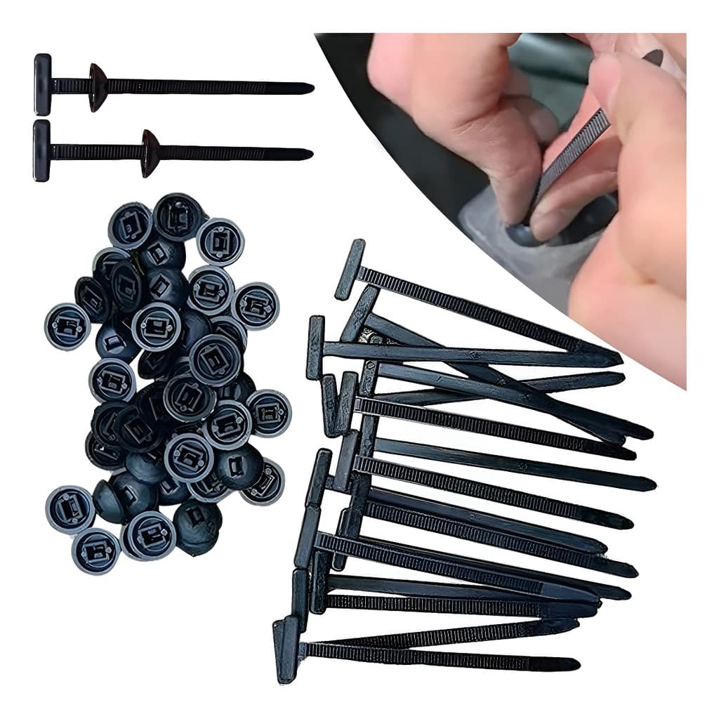Kit 100 Abraçadeira Plásticas Fixador com Trava Carro Moto Universal