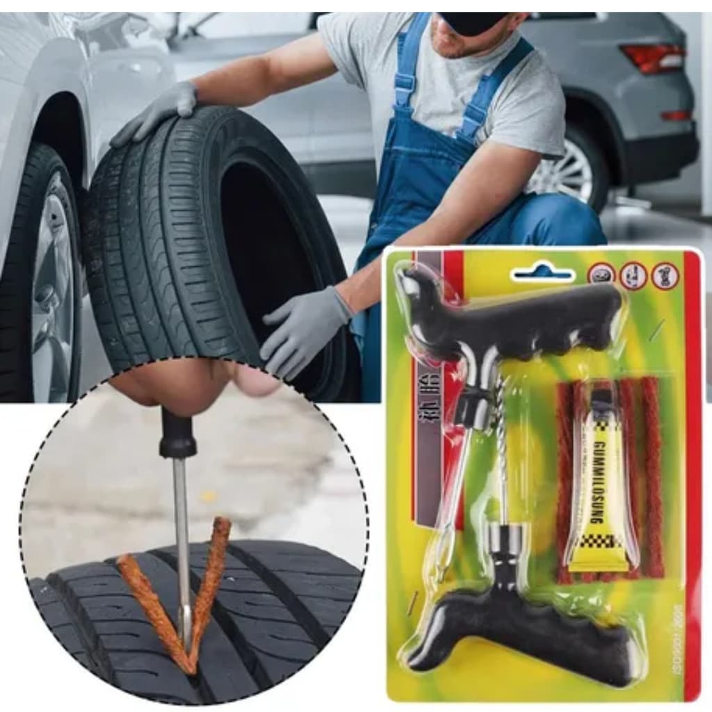 Reparo Pneu sem Camara para Carro e Moto Pegada Reforçada Selante Remendo Luxo - Alta Qualidade