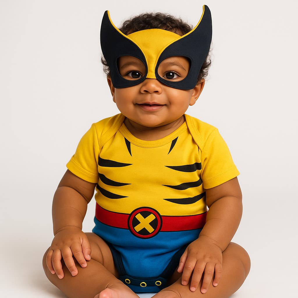 Body Bebê Infantil Menino Mêsversário Temático Wolverine Super Confortável Lançamento