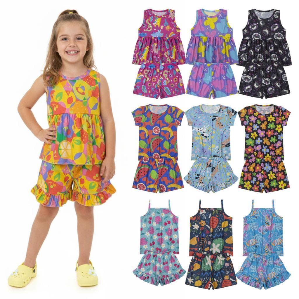 Kit 4 Conjuntos Infantil Menina Estampado
