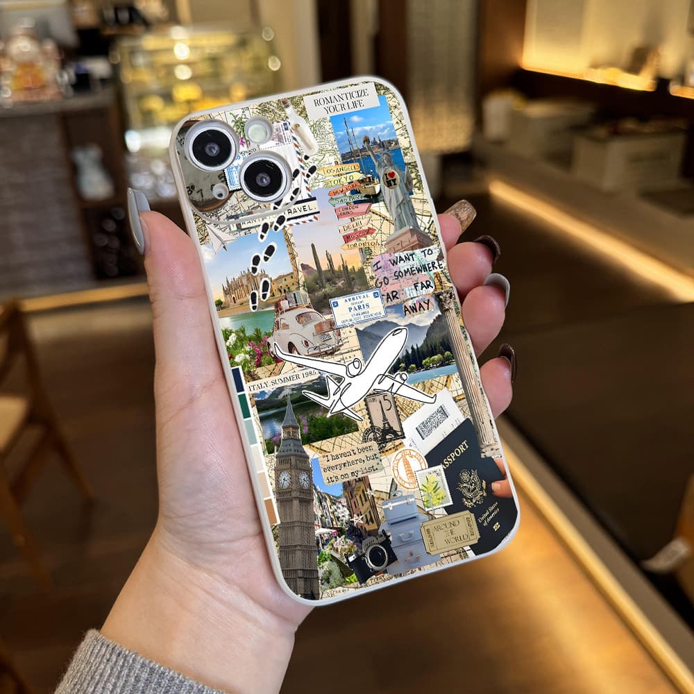 CAPINHA Capa para iPhone 16 11 15 14 12 Pro Max Plus Estética de Colagem Global com Atrações Famosas