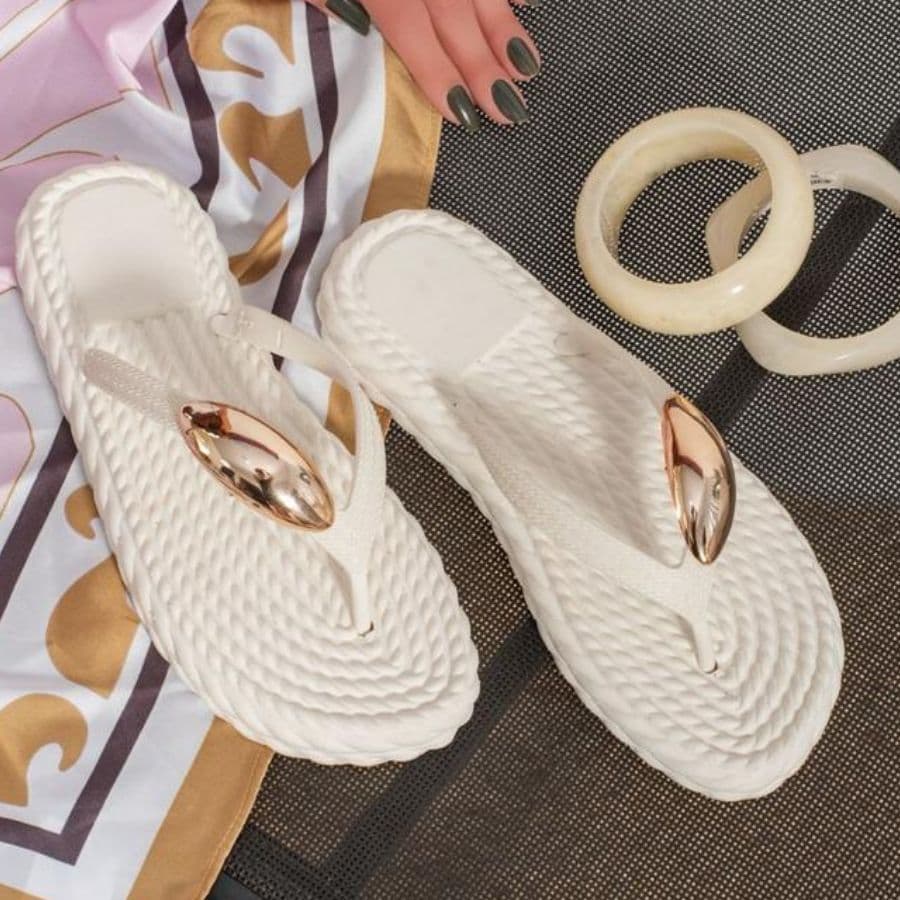 Chinelo Feminino Corda Confotável Moderno Detalhe Oval HICKSTORE