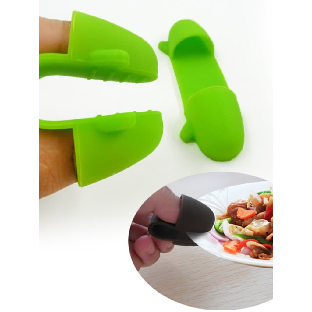 Luvas de forno Luva térmica cozinha Luva de silicone resistente calor Capa de dedo de silicone isolamento térmico clipe