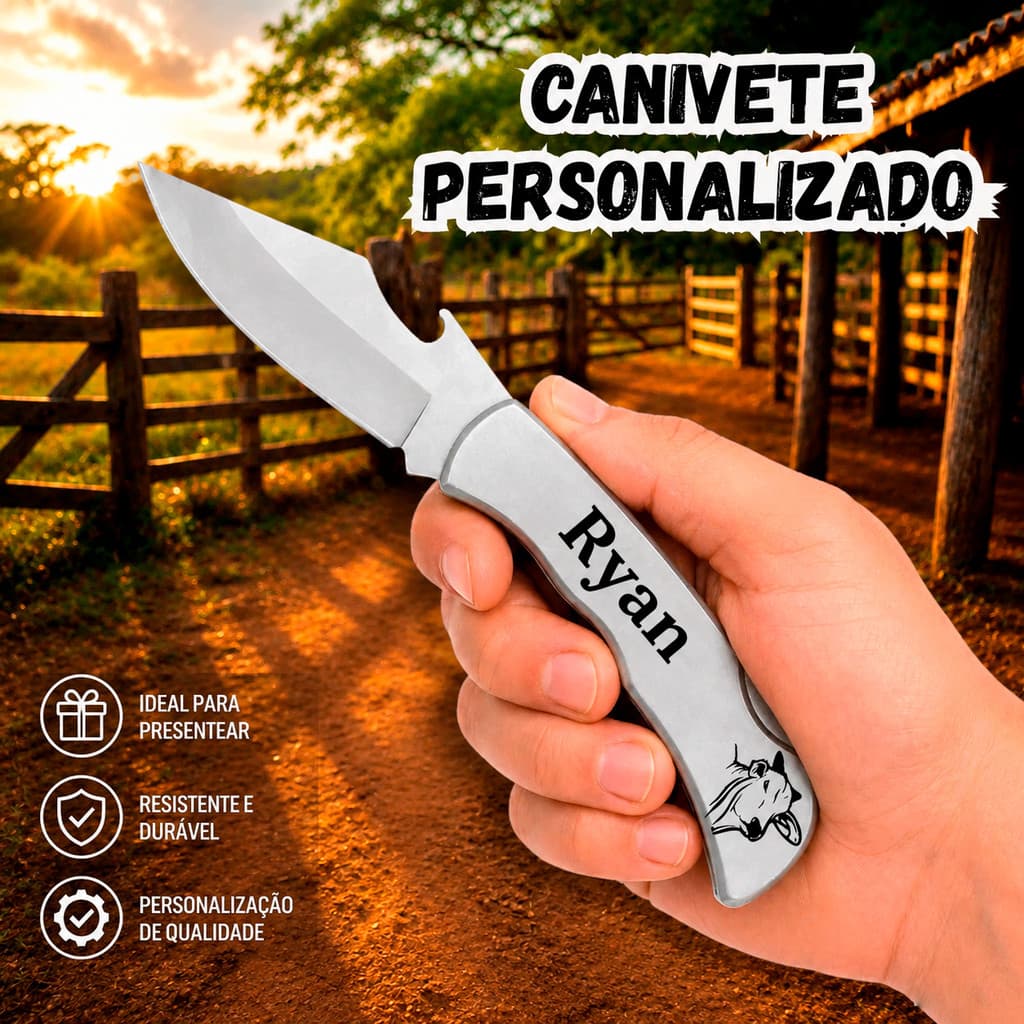 Canivete Abridor de Garrafas Personalizado De Bolso Em Aço Inoxidavel Envio Imediato