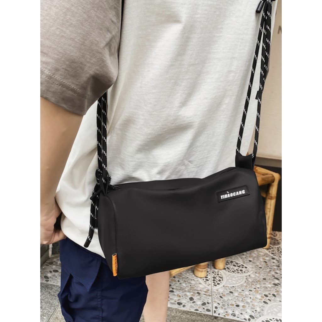 Saco cilíndrico moda Tether saco do mensageiro Street Wear colocar guarda-chuva copo de água diário para fora jogar pequ