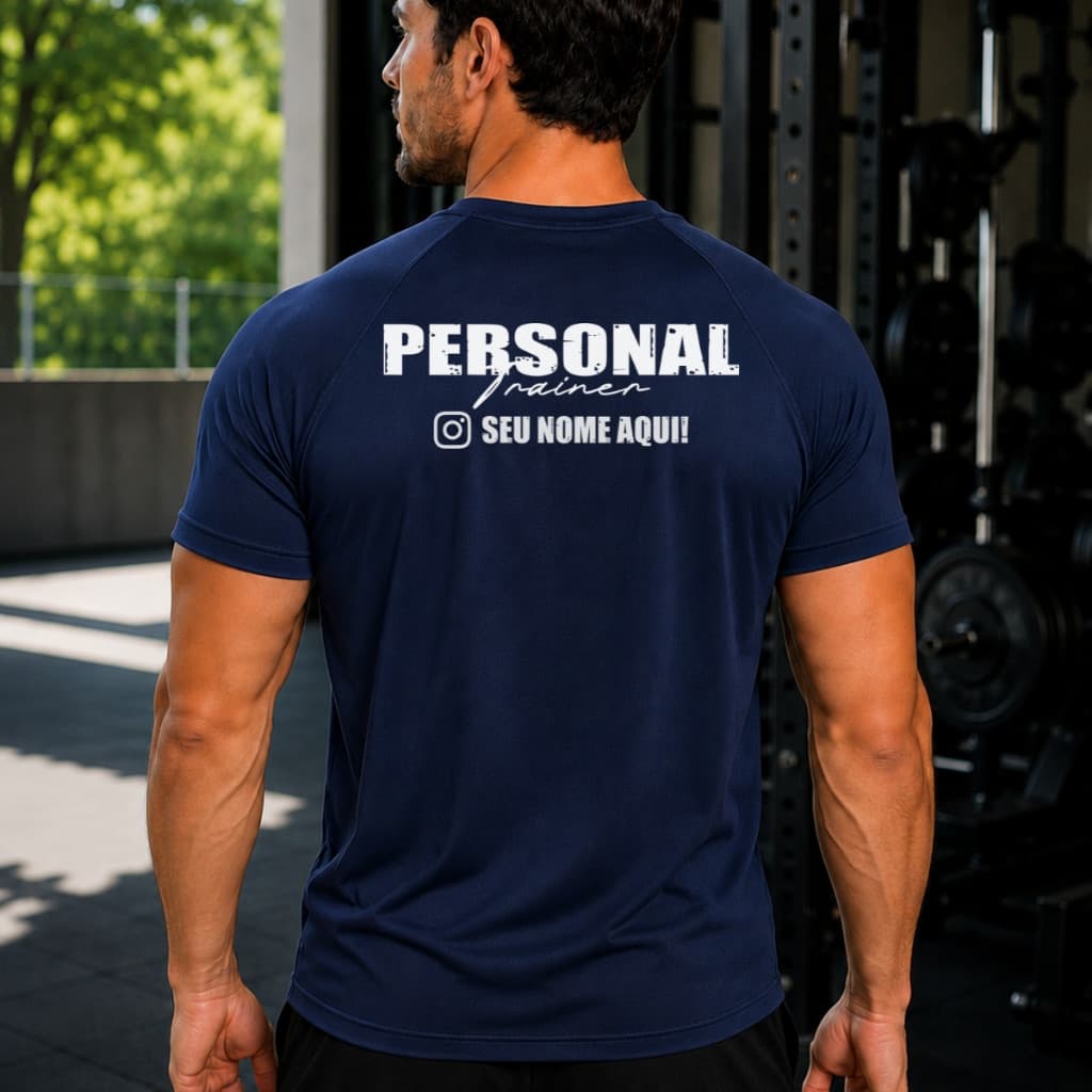 Camiseta Dry Fit Poliamida Malha Fria Uv Tecido Personal Trainer Personalizada Seu Nome 5