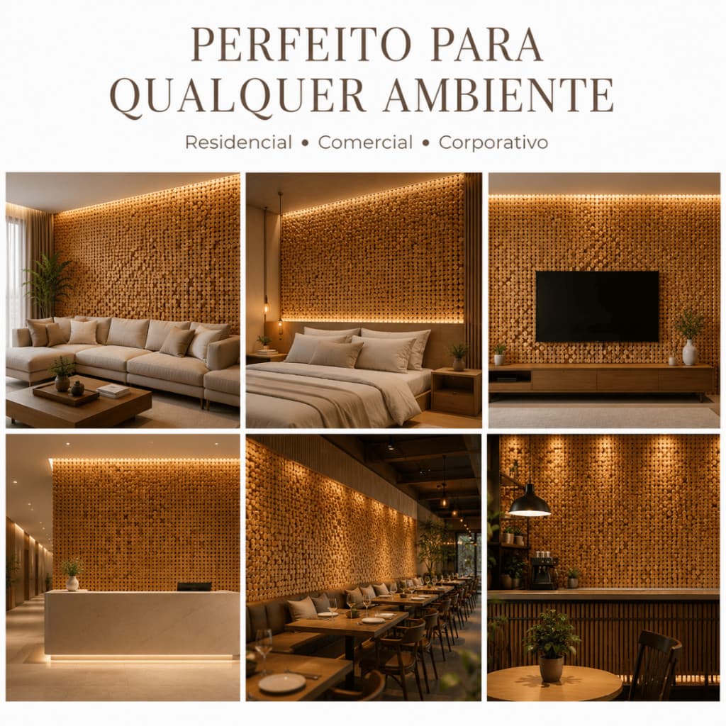 WoodPixel Revestimento 3D Parede Madeira Natural Decorativo Venda por Kg