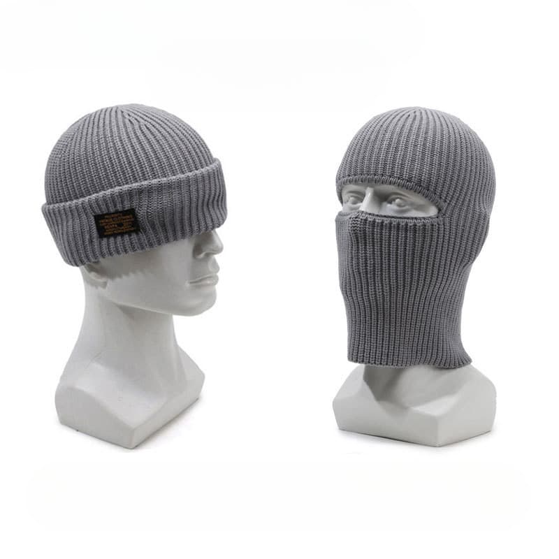 Chapéu Balaclava chapéu japonês retrô de lã quente para homens Headset chapéu de malha máscara de chapéu frio
