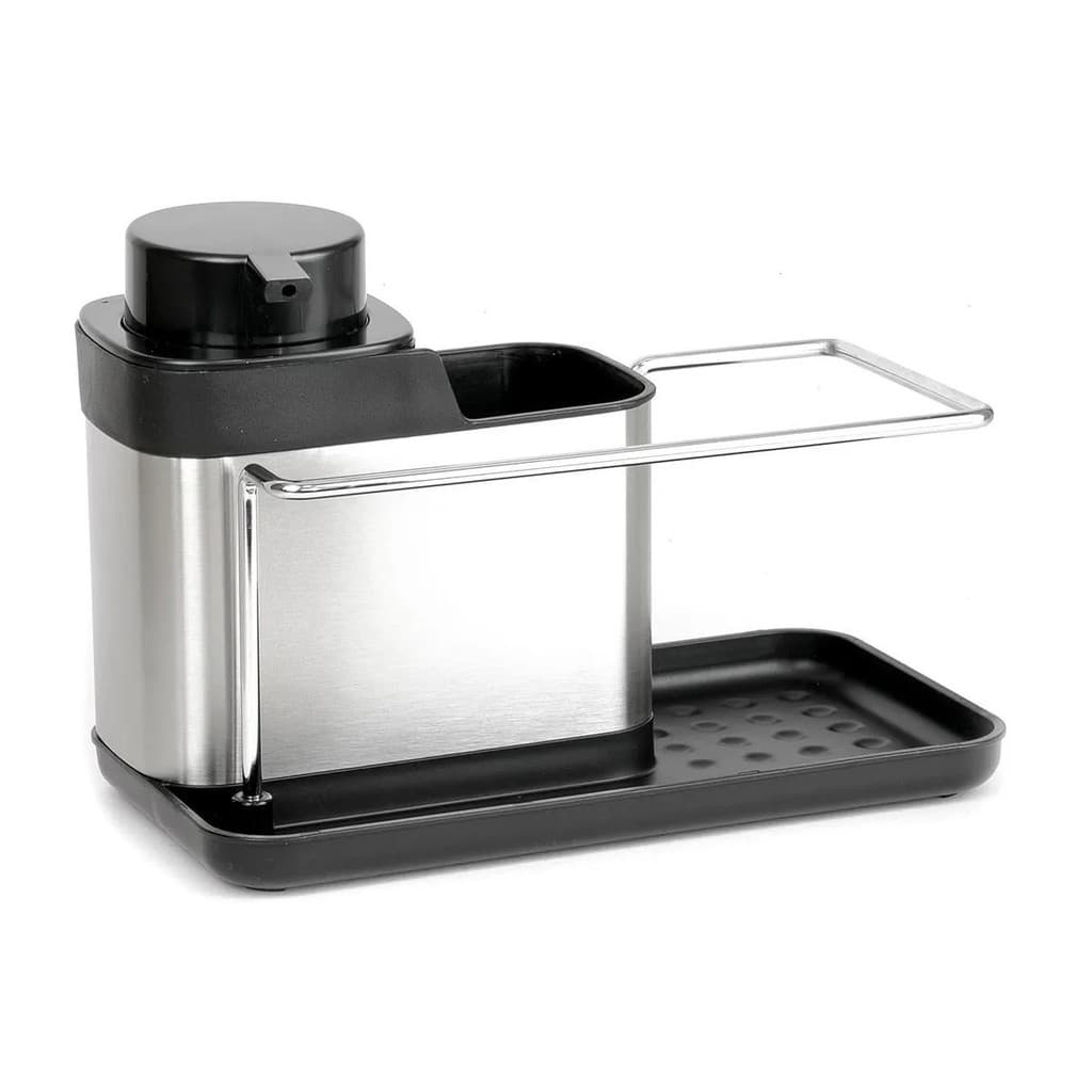 Organizador De Pia Dispenser Porta Detergente Esponja 300ml Suporte Sabão Liquido Bucha Cozinha Saboneteira Bancada