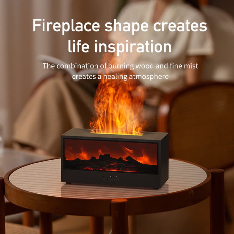 Simulação 3D Lareira Chama Aroma Difusor Desktop Controle Remoto Atmosfera Colorida Luz Umid
