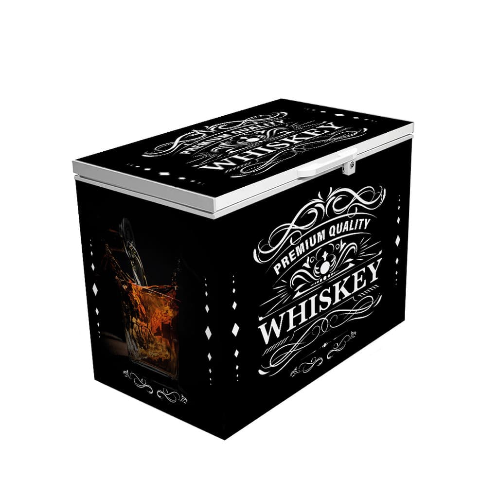 Adesivo Envelopamento Freezer Horizontal 1 Tampa Whisky Black Vinil Completo