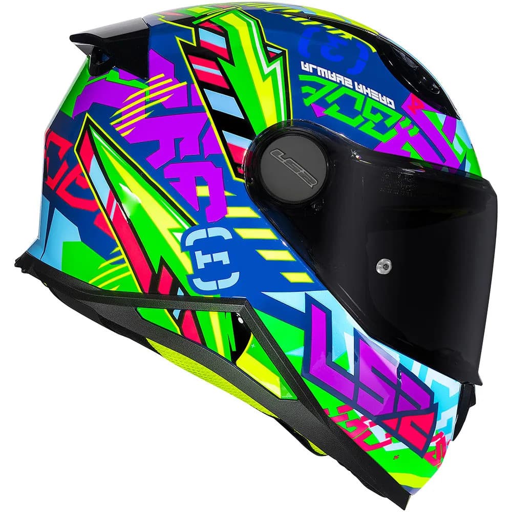 Capacete LS2 Kid Infantil FF812 Svent Azul/Verde Brilho
