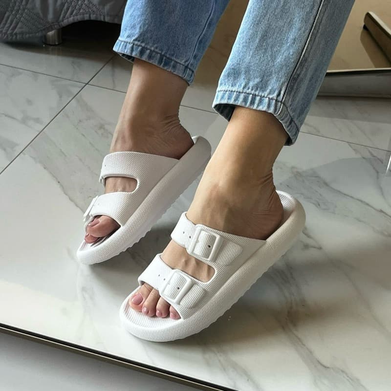 Chinelo Feminino Sandália Slide Confortável Nuvem Leve Macia Fivelas Casual Antiderrapante Dia a Dia Flexível