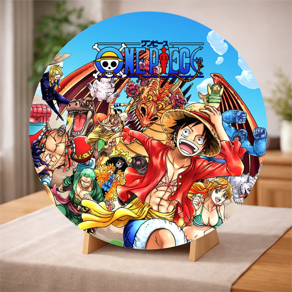 ENVIO IMEDIATO - Painel One Piece Festa Redondo Tecido Sublimado MEDIDA 50X50