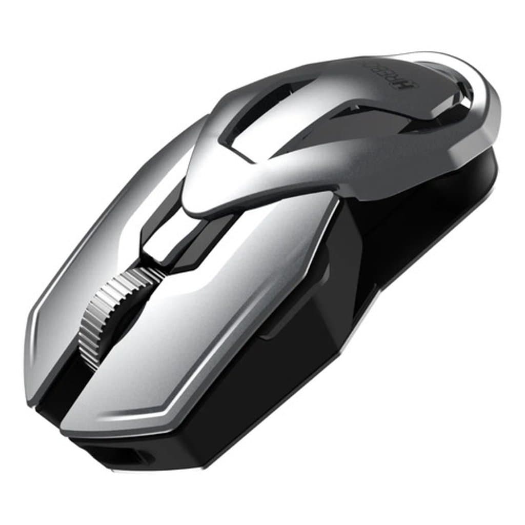 Mouse Gamer Recarregável Sem Fio Bluetooth 2.4g 8000 Dpi Grafite Metálico