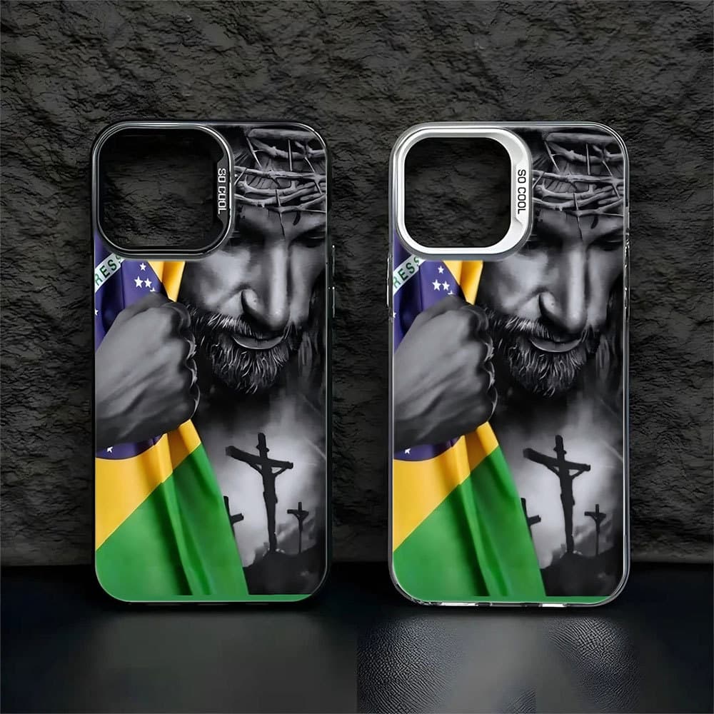 Bandeira de Jesus Capa Para POCO X6 X7 X3 X5 C40 C55 C65 C75 M5s M6 M7 Pro Capinha