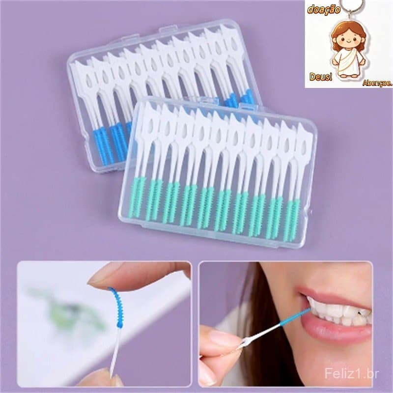 Escovas Interdentais De Silicone Escova De Limpeza Dentária Super Macia 40 Unidades