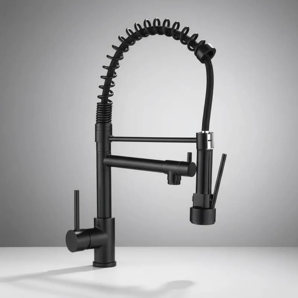 Torneira Cozinha Gourmet Monocomando Para Bancada 50cm Preta