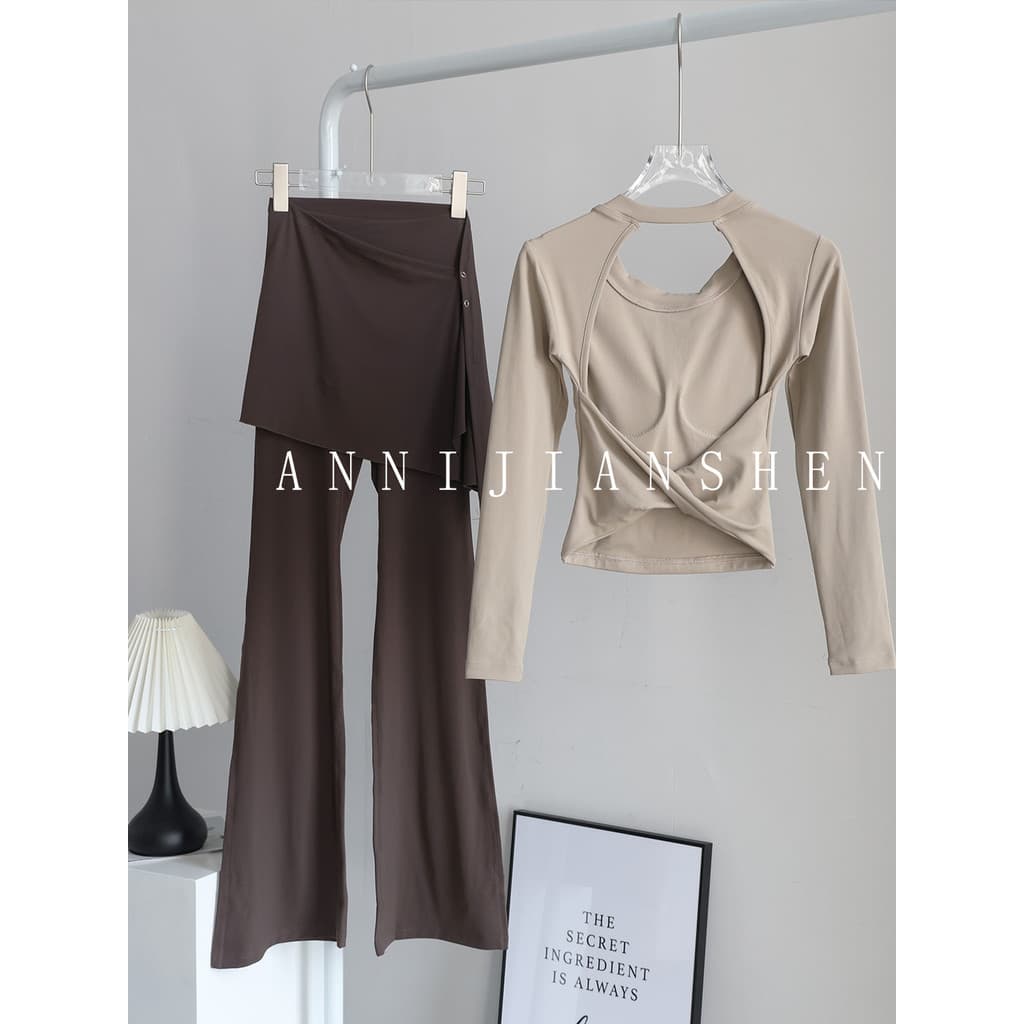 Yoga Wear terno feminino outono com almofada no peito fino-ajuste esportes de manga comprida respirável de secagem rápid