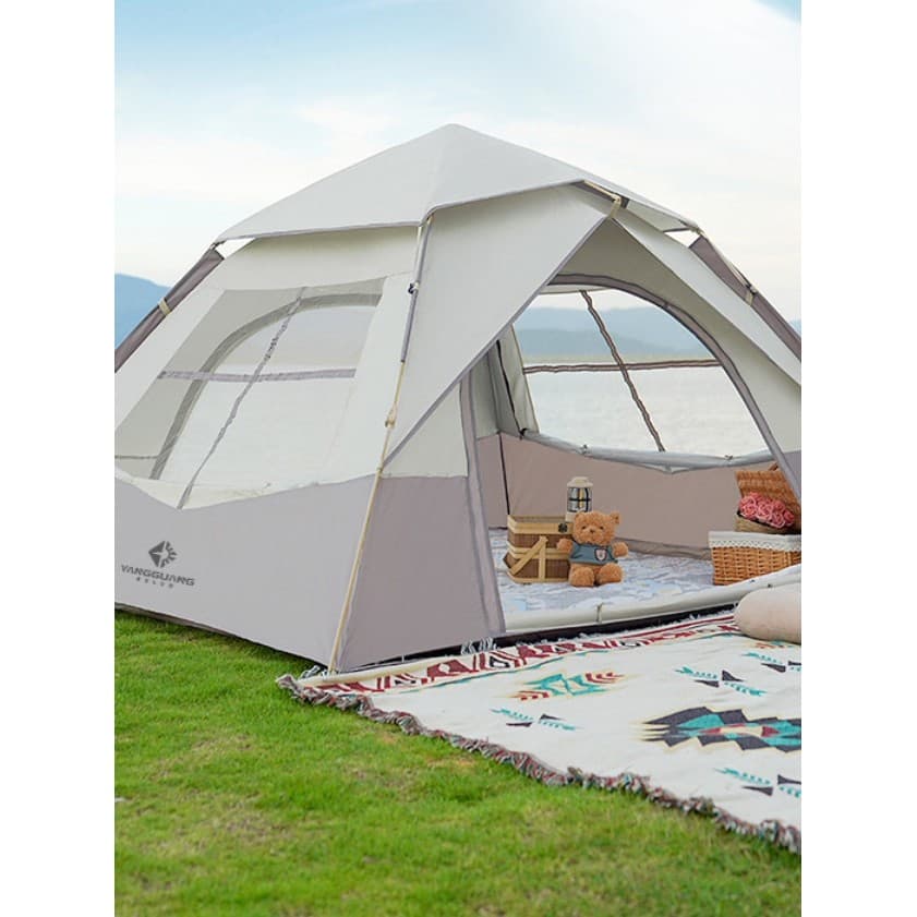 Barraca de acampamento de 2*2m, acampamento ao ar livre, durante a noite, portátil, dobrável, automática, abertura rápid