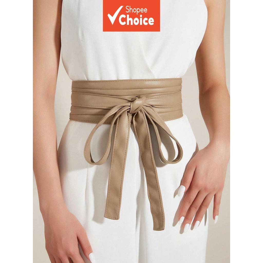 Cinto feminino de cintura, cinto bege boho, cinto Y2K, cinto grosso para vestido, cinto elegante para festas e festivais