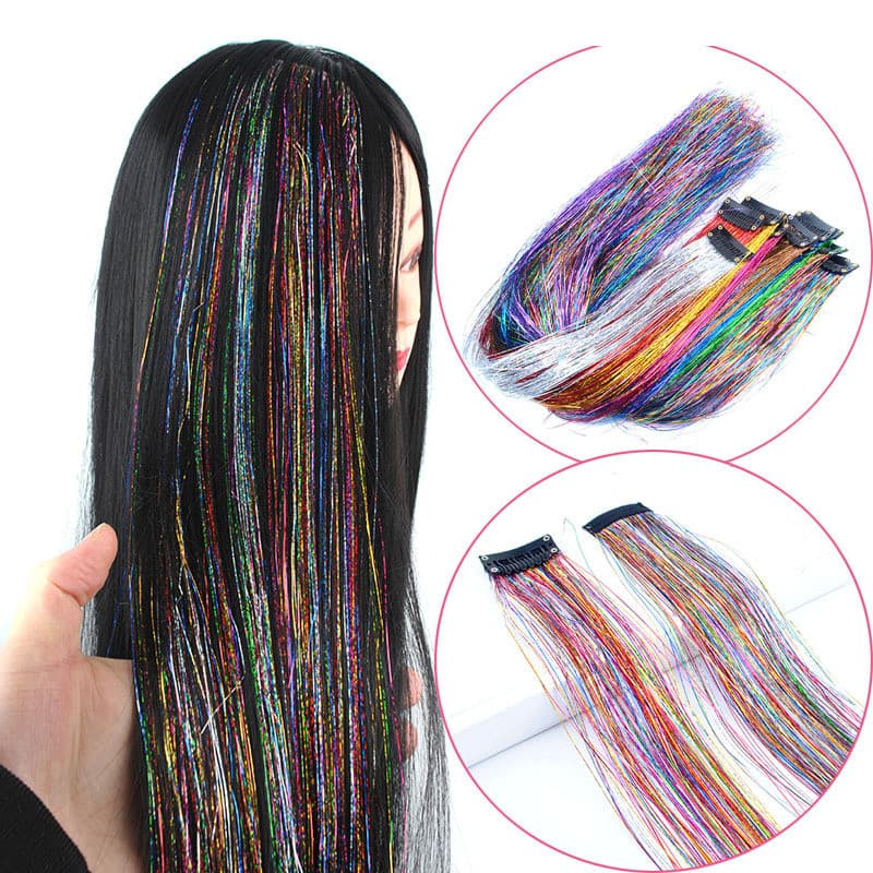 Marca de cabelo peruca marca de cabelo sete peças de cabelo sem peruca feminina tingimento Laser fio dourado extensão do