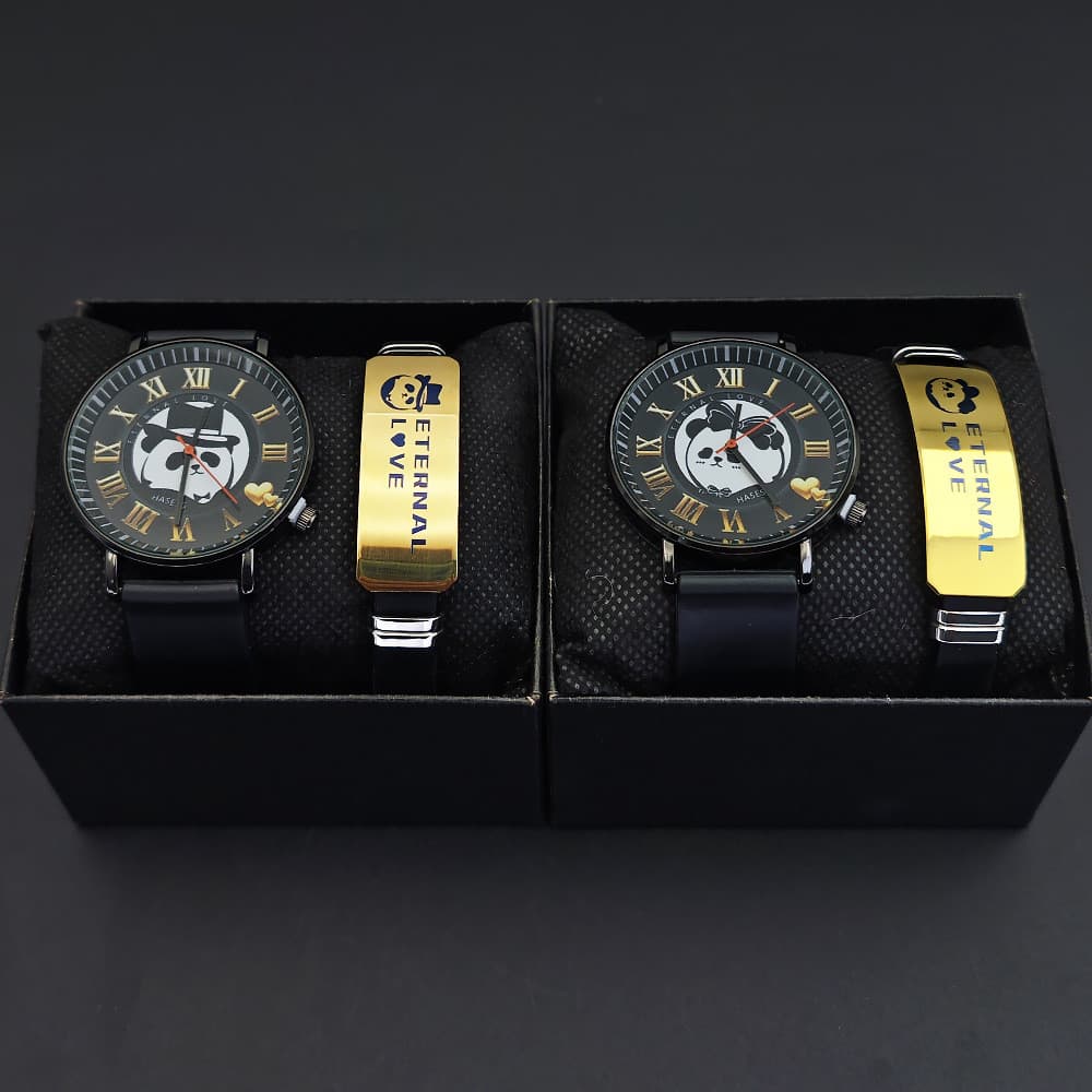 Novo estilo casal relógio conjunto relógio de quartzo das mulheres dos homens pulseira de aço inoxidável casal relógio p