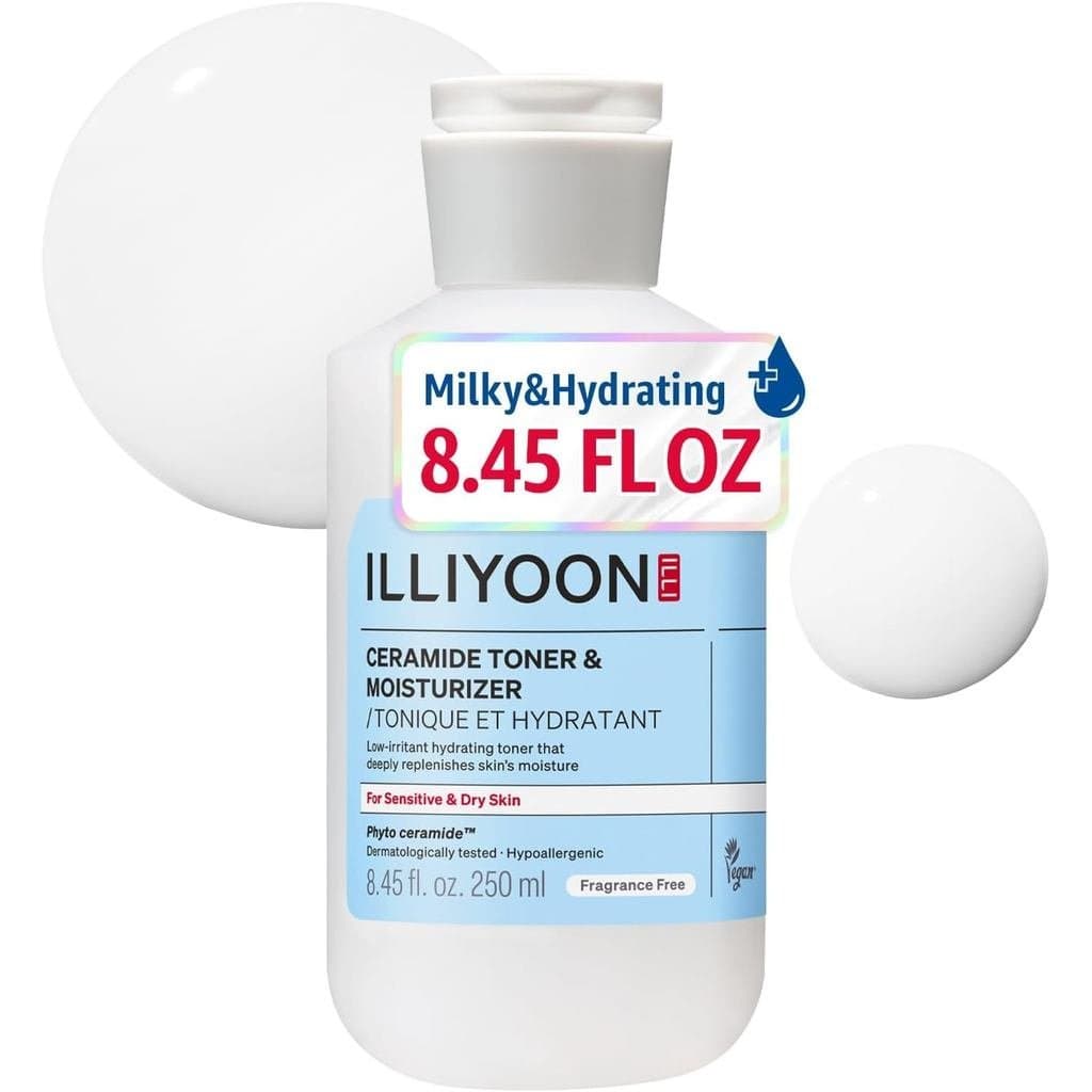 IlliyoonCeramideATOMTônicoHidratanteLeitoso | Essência Leve e Leitosa, Tônico Facial Hidratante 2 em 1 para Pele Seca e