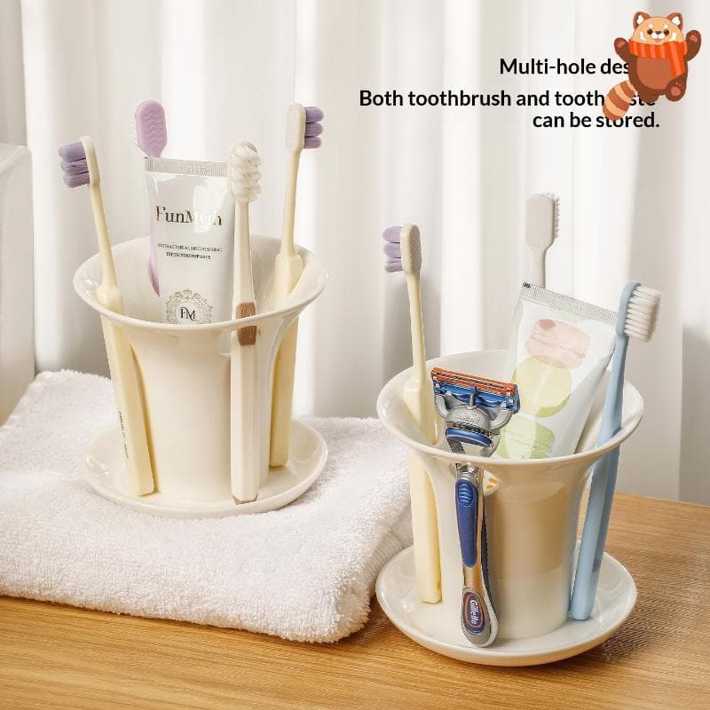 [AP] Suporte Para Escova De Dentes Branca Com Vários Slots , Design Aberto Bancada TH