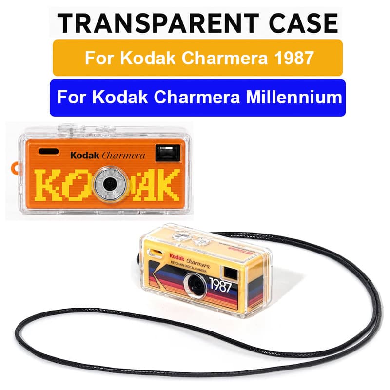 Capa de Cristal para Kodak Charmera 1987 / Millennium | Case Transparente Rígida + Alça