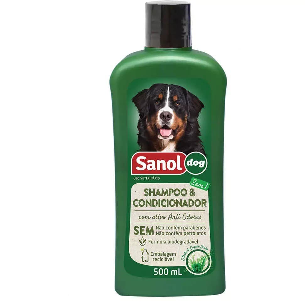 Shampoo e Condicionador com Glicerina Capim Limão Sanol Dog 500ml