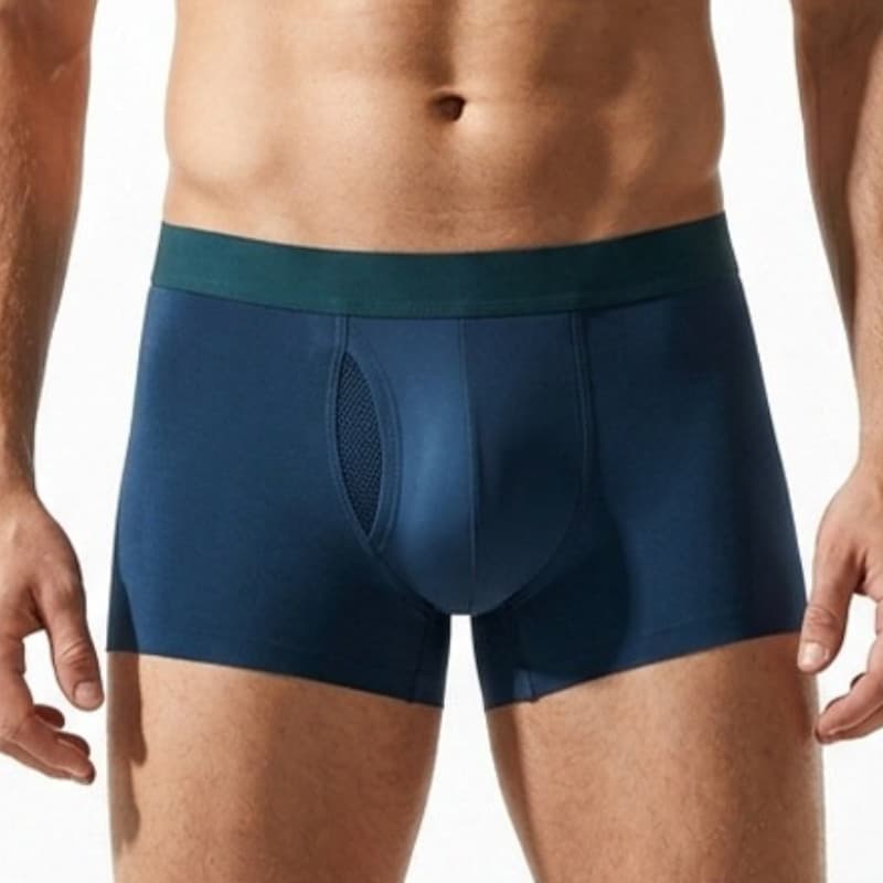 Cuecas Masculinas Finas de Modal Ice Silk com Bolsa de Suporte Canelada Delicada, Design Canelado Confortável, Adequadas