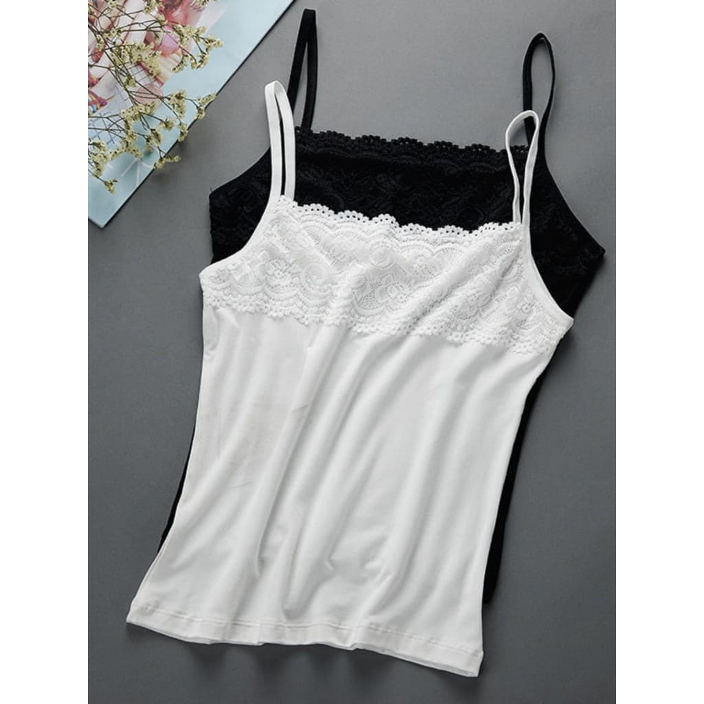 Camisola feminina de algodão novo estilo fino-ajuste mais magro olhar tamanho grande topo primavera verão renda interior
