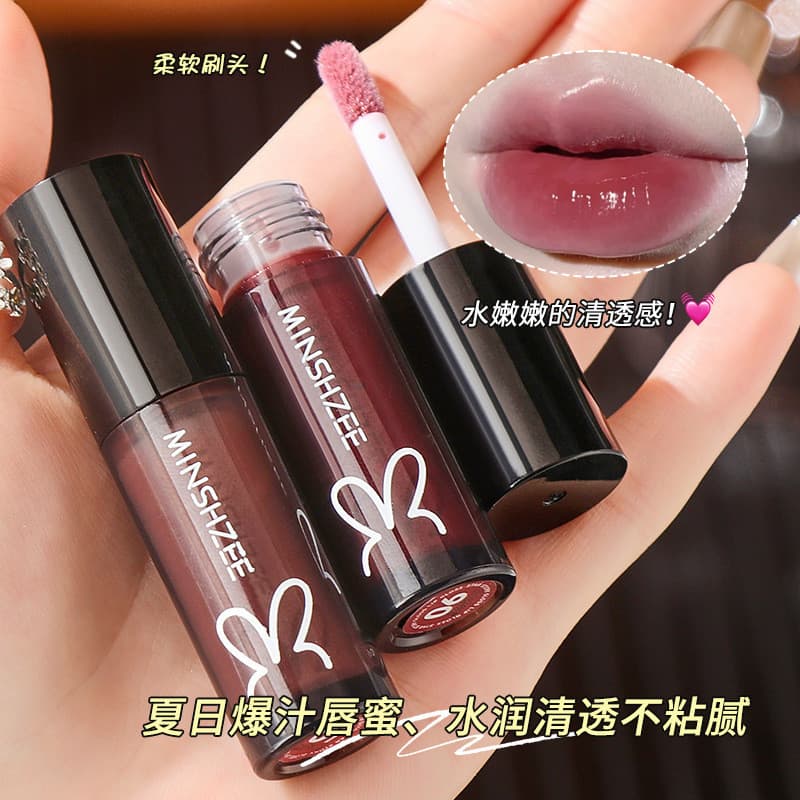 [Star Same Style] Black Rabbit Lip Gloss Saliva Color Lip Gloss Hidratante Water Gloss Lip Care Batom Vidro Lip Hidratan