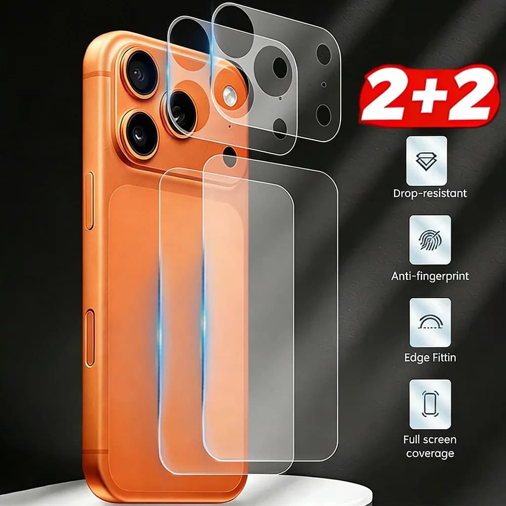 KIT 3 pcs 5 pcs Película Premium 9D Cerâmica Traseira + Película De Câmera P/ iPhone 17, 17 Air, 17 Pro, 17 Pro Max