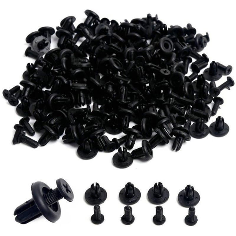 100 Pcs Rebites De Carro Fixadores Auto Fender Bumper Pin Dia 6mm Push Clipes De Plástico