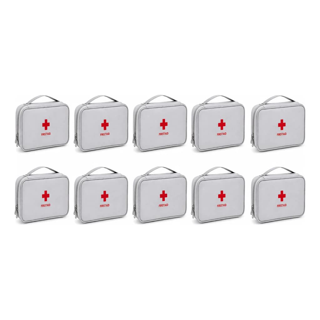 Kit 10 Necessaire Pequena Organizadora Medicamentos Higiene Viagem Cinza