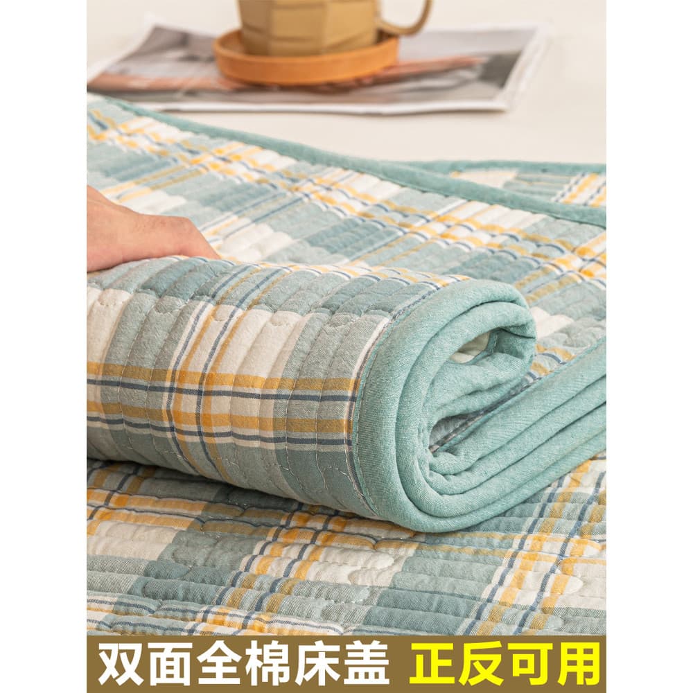 Capa de cama de algodão puro, peça única, acolchoada, algodão, Tatami, conjunto de três peças, colchão antiderrapante es