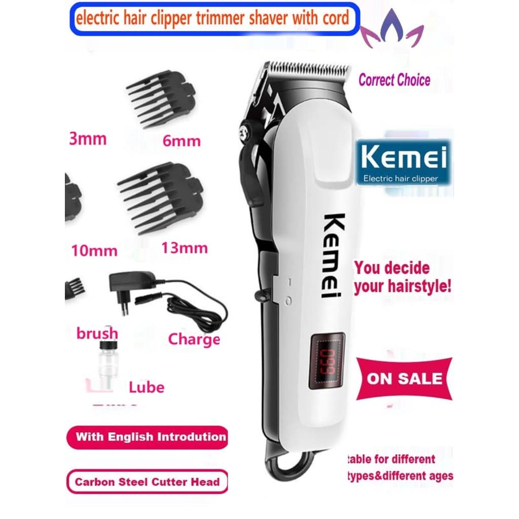 Barbeador Elétrico 110V Aparador De Cabelo Máquina De Cortar Elétrica Sem Fio