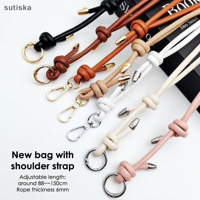 Alça de ombro longa de couro Sutiska, alça ajustável para bolsa transversal, cinta de reposição, acessório para bolsa DI