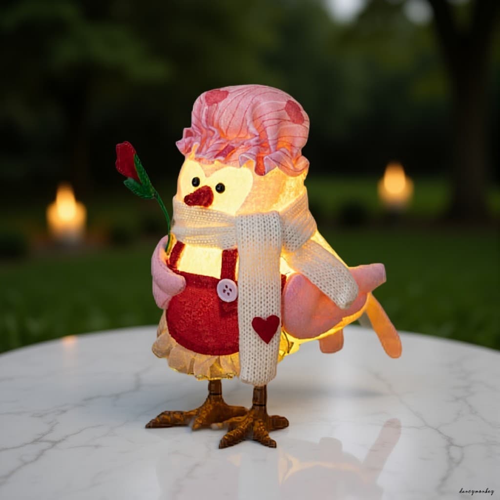 Ornamento De Mesa De Pássaro Brilhante , Estatueta Iluminada Por LED Para Decoração De Presente De Festival De Dia Dos N