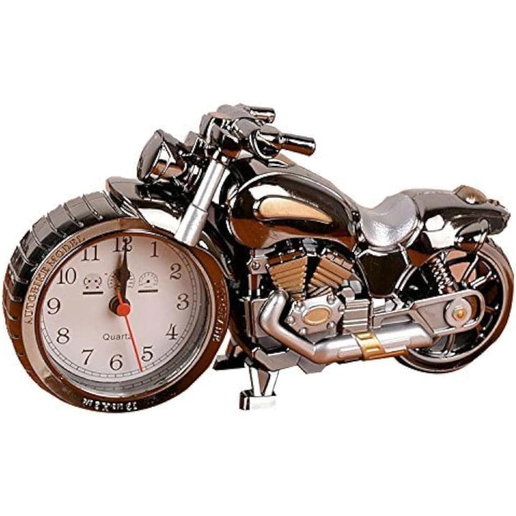 Relógio Despertador Retro em Forma de Mini Motocicleta/Bicicleta, Alimentado por Bateria, Relógio de Mesa, Edição Criati