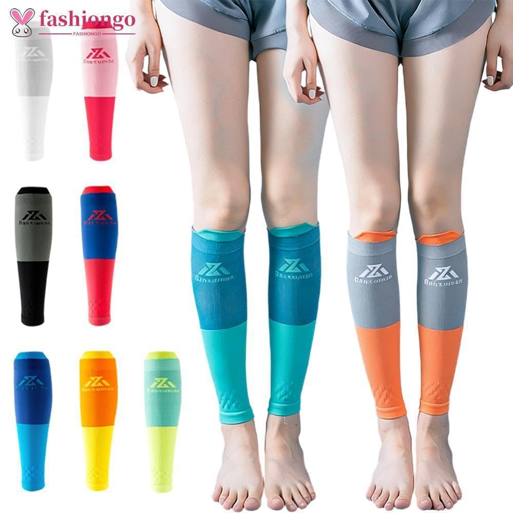 FASHIONGO 1 Par de Mangas de Compressão para Panturrilha, Pressão Graduada Profissional para Corrida, Pular Corda BHE3