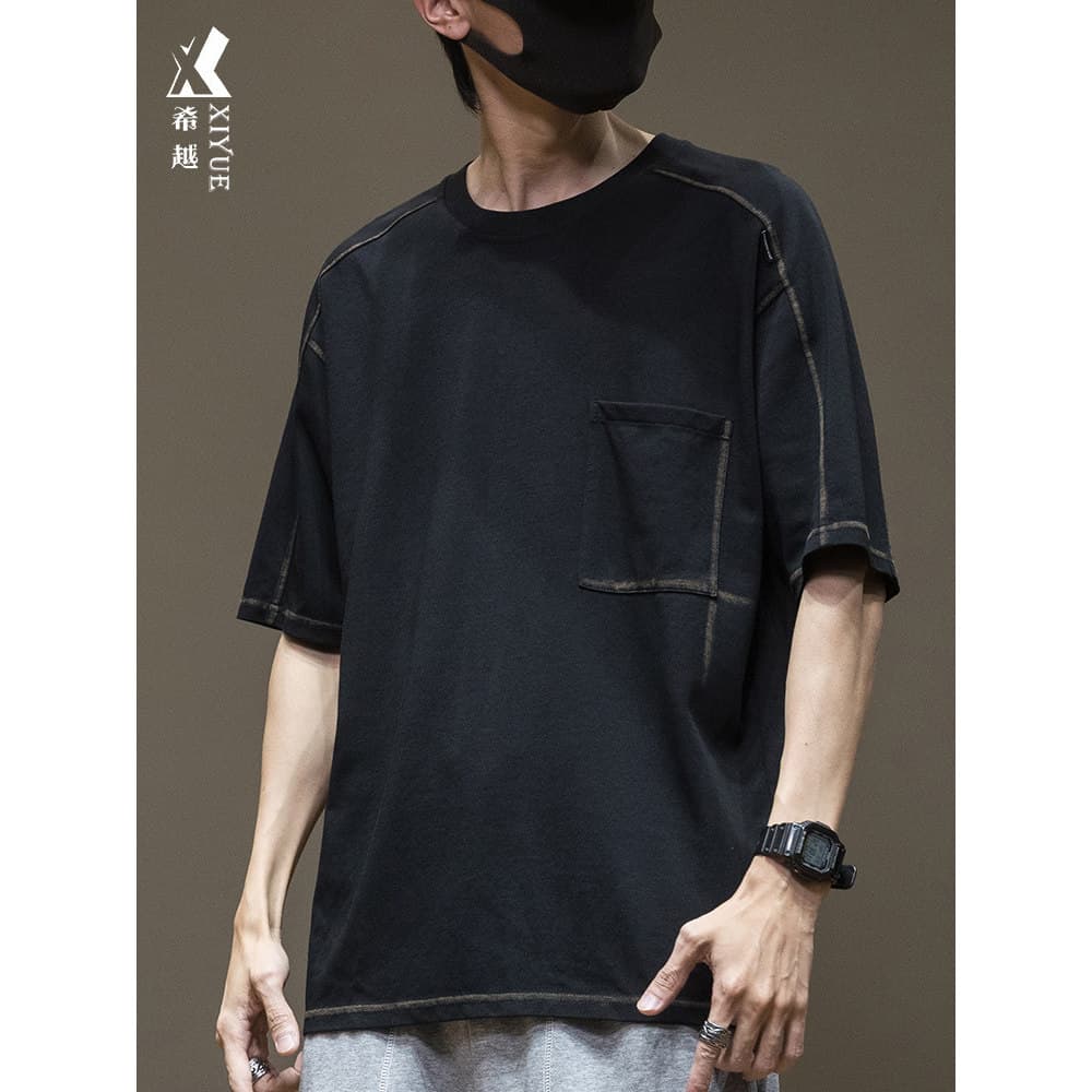 2026 verão novo estilo masculino de manga curta camiseta masculina Street Wear gordo Plus Size camiseta masculina meio-
