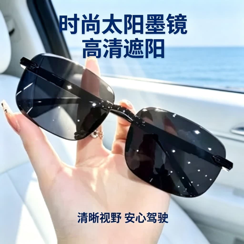 Óculos de sol masculino passeio condução Anti-forte luz óculos de sol pesca ao ar livre protetor solar moda alta @