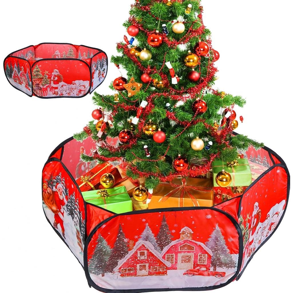 Barreira para Árvore de Natal para Animais de Estimação, Portão para Árvore de Natal para Crianças, Barreira de Natal de