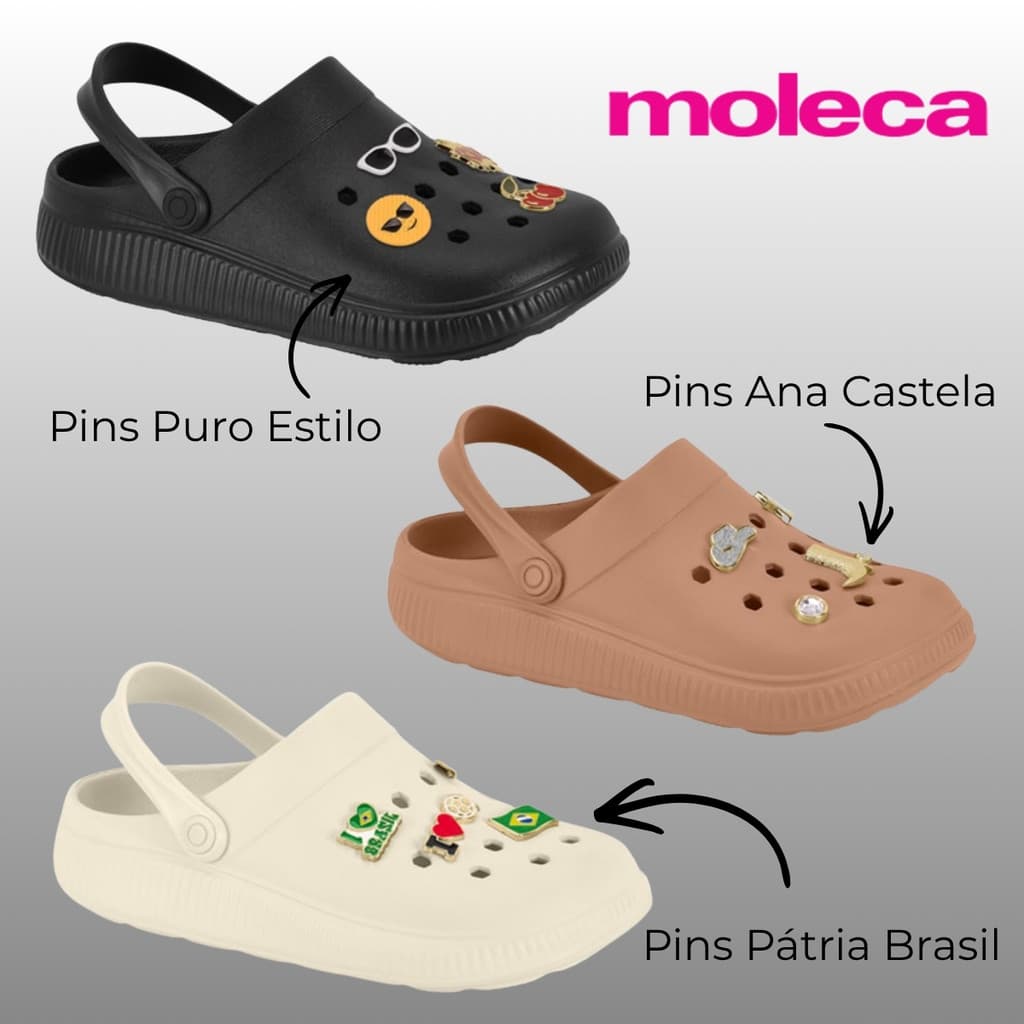 Sandalia Clog Moleca Original Enfeites Feminino EVA Leve